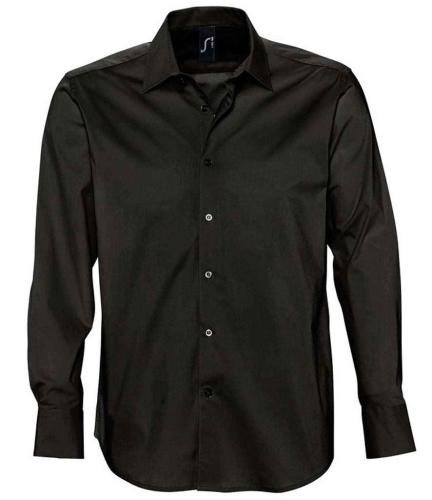 SOLS Brighton L/S Stretch Shirt - Black - 3XL